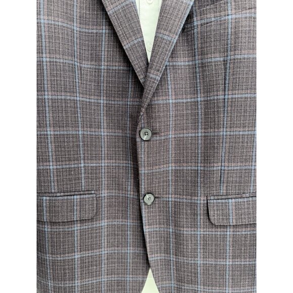 Calvin Klein Purple Plaid Blazer Men’s 38S | Wool Blend Sport Coat - Picture 3 of 9